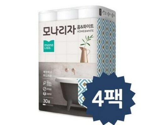 모나리자 홈화이트 화장지 4팩 120롤