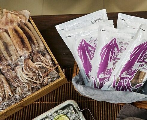 손질 대사이즈 통 오징어 130g x 20마리