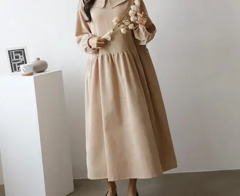 임산부코듀로이원피스