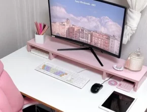 추천 가성비 모니터받침대핑크