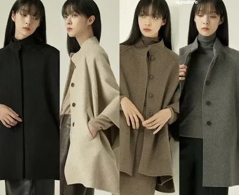 추천 가성비 24SS 최신상 김서룡 울 블렌딩 케이프 코트